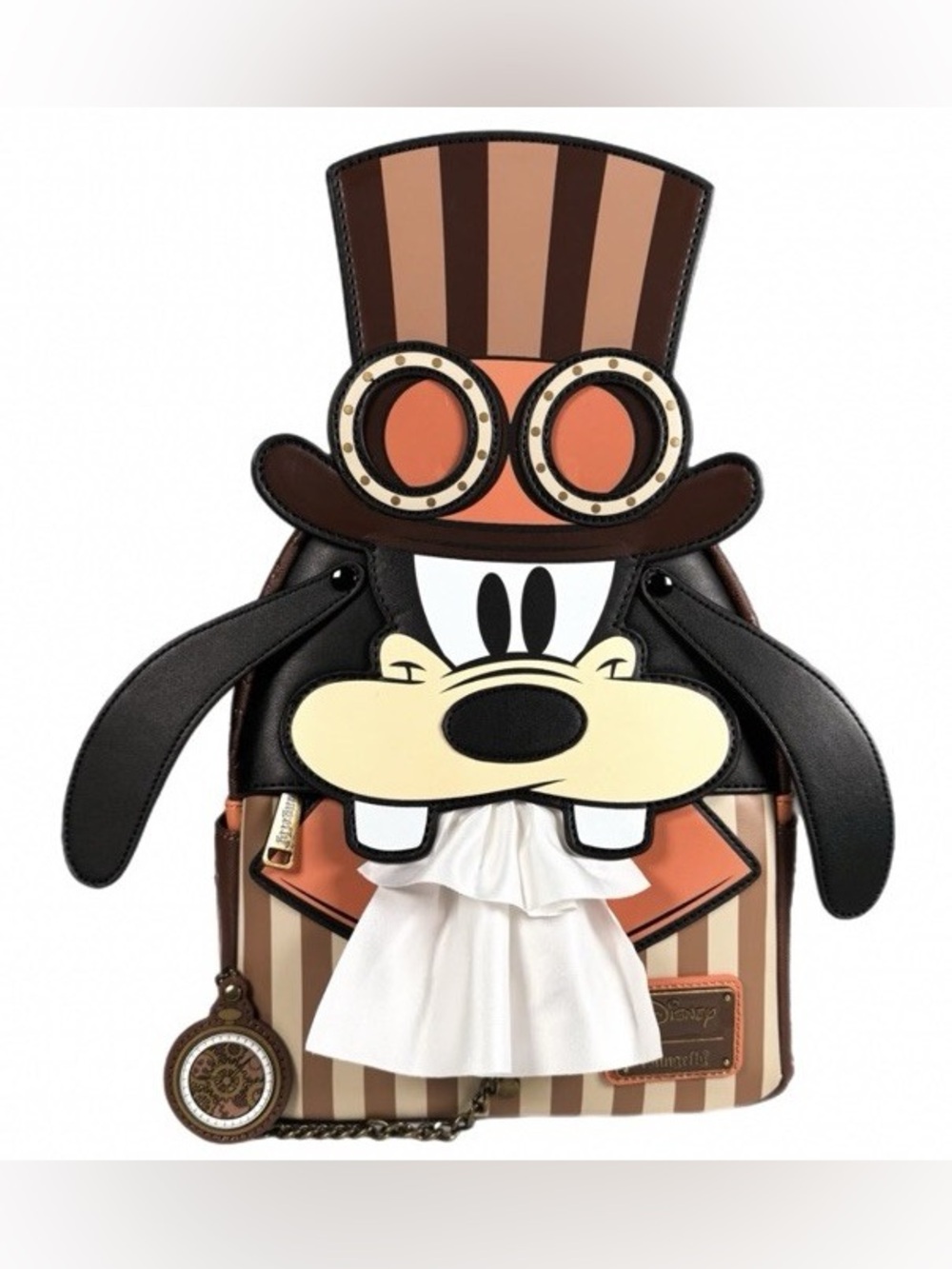 Loungefly Disney Goofy Steampunk Pocket Watch Appliqué Mini Backpack Exclusive